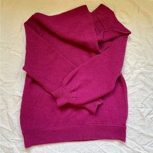 Free People Cowl Neck Sweater - Fuchsia Pink - Small